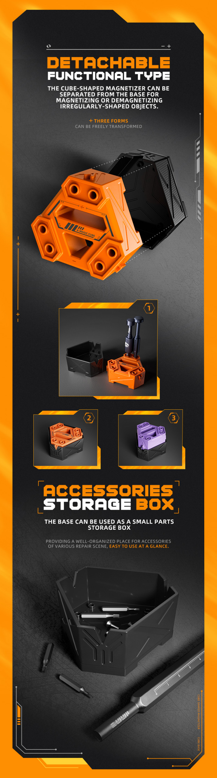 Cube Shaped JM-z21 Screwdriver Magnetizer & Demagnetizer