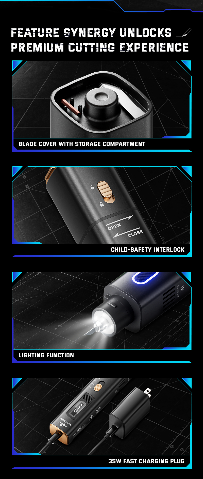 Additional Features Specifically Designed for the JM-Y10 Ultrasonic Cutter & Polisher